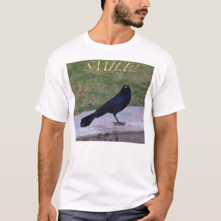 "Lächeln!" T - Shirt - Groß-Angebundenes Grackle