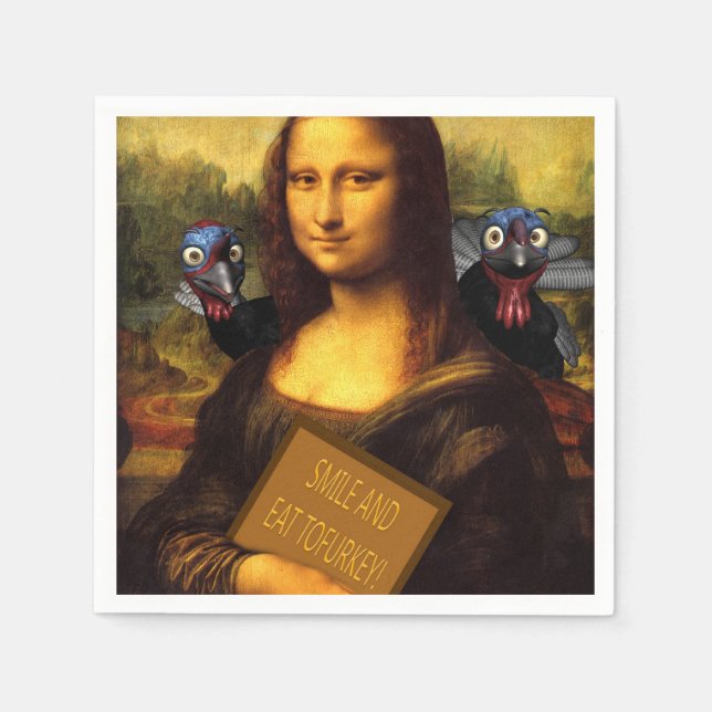 Lächeln und essen Sie Tofurkey Serviette (Vorderseite)