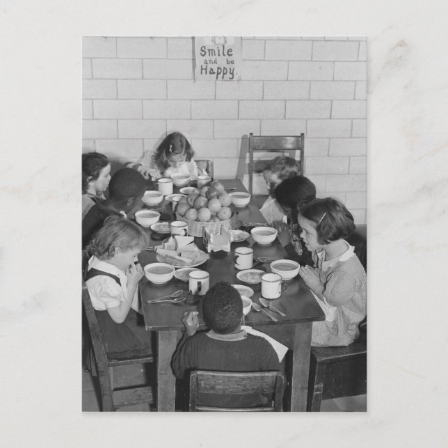 Lächeln und glücklich sein - Vintag Postkarte (Vorderseite)