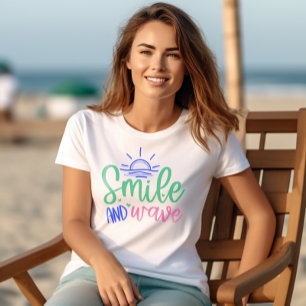 Lächeln und Wave Positive Vibes Frauen T - Shirt