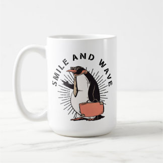 Lächeln und Wellenpinguin Kaffeetasse