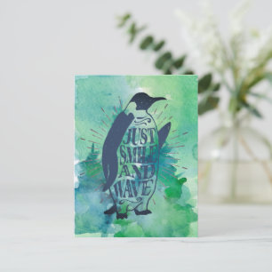 Lächeln und winken  postkarte