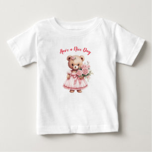 Lächeln verbreiten: Teddybär mit Blume T - Shirt