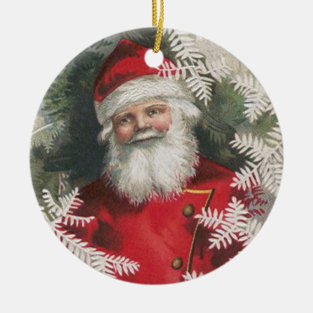 Lächeln Vintager Weihnachtsfeiertag Keramikornament (Vorne)