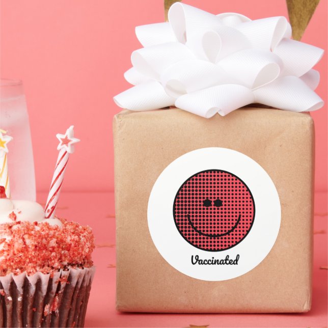 Lächeln - Vollständig geimpft - Pro Impfstoff - Im Runder Aufkleber (Party)