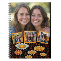 Lächeln von Daisies & Wirbel Custom Foto Notebook