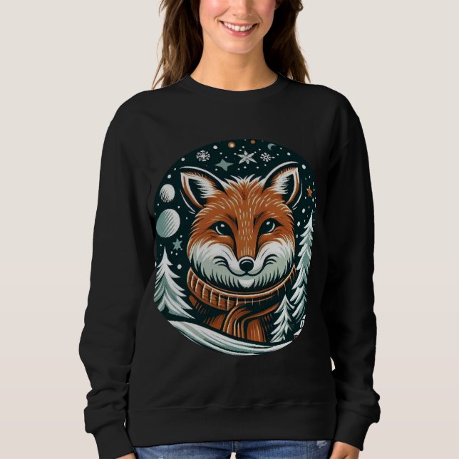 Lächeln von Fox im Winter Sweatshirt (Vorderseite)
