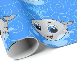 Lächeln von niedlichem Babywal Geschenkpapier
