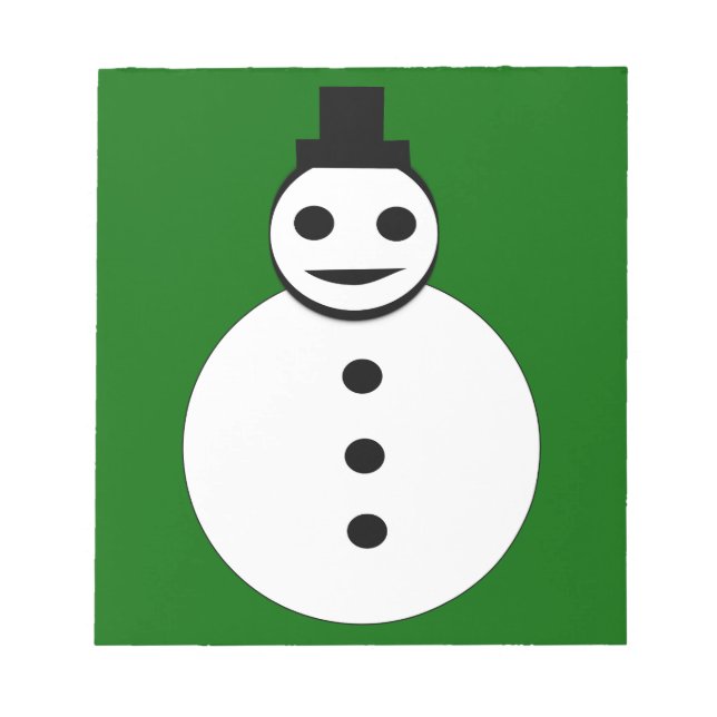 Lächeln Weihnachts Snowman Notepad Notizblock (Vorderseite)