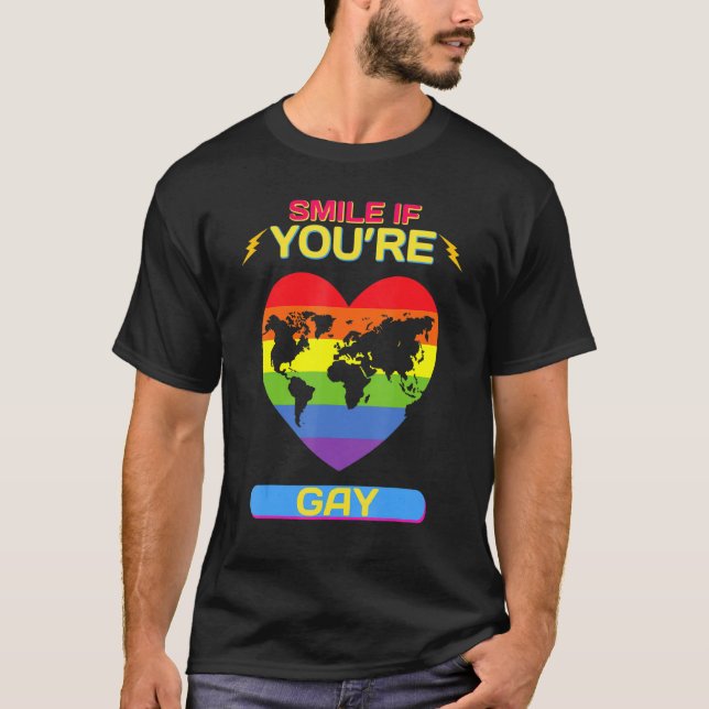 Lächeln, wenn du Gay Funny Sprichwort Sarcastic Fu T-Shirt (Vorderseite)