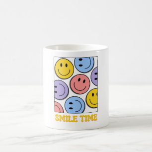 Lächeln Zeit, farbenfrohe Lächeln Emoji Kaffeetasse