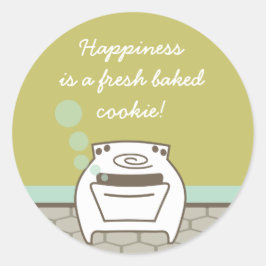 Lächelnd Backofen Backgeschenk-Tag Runder Aufkleber