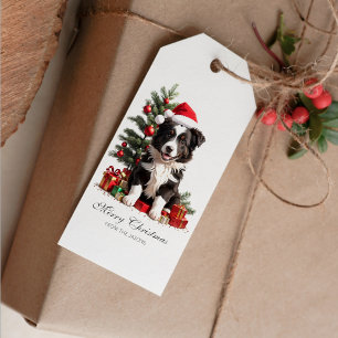 Lächelnd Border Collie Weihnachts Welpe Personalis Geschenkanhänger