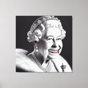 Lächelnd Crowned Queen Elizabeth Wall Art Leinwanddruck