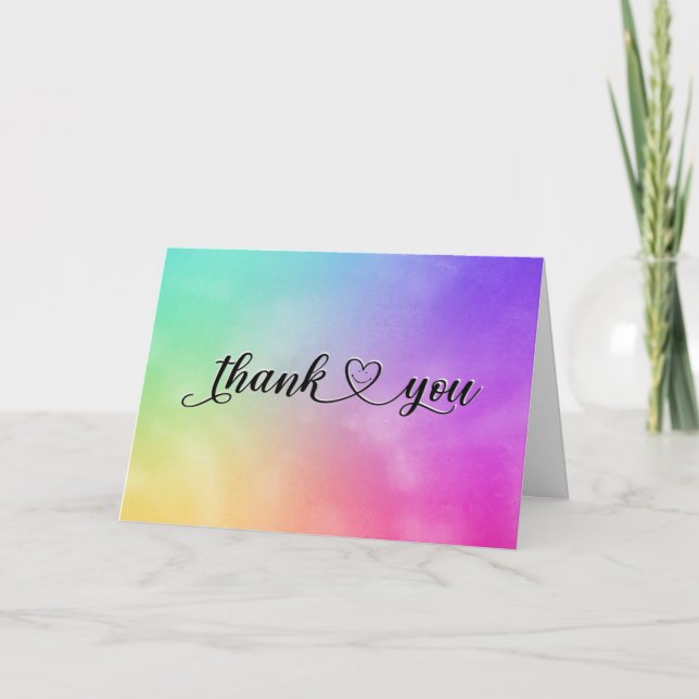 Lächelnd danke, dass du an Aquarell herumgehst Dankeskarte (Vorderseite)