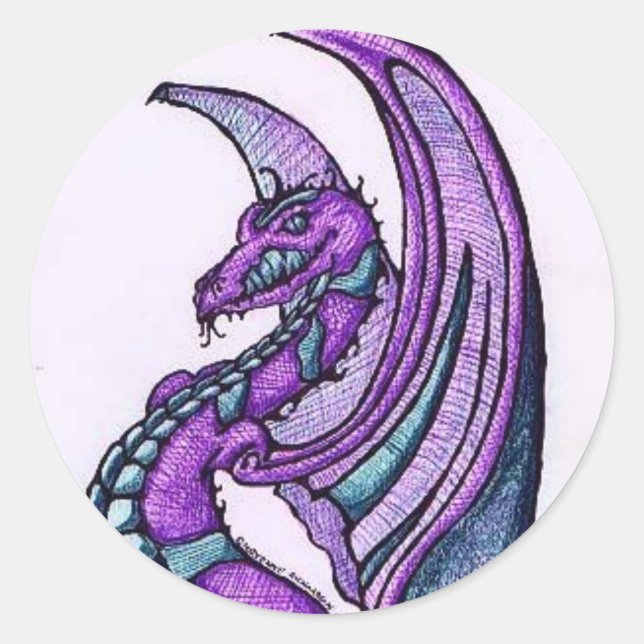 Lächelnd Drachensticker/Umschlag Aufkleber (Vorderseite)