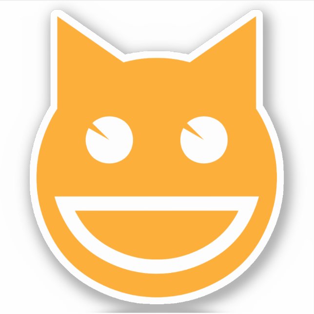 Lächelnd Emoji Cat Aufkleber (Vorderseite)