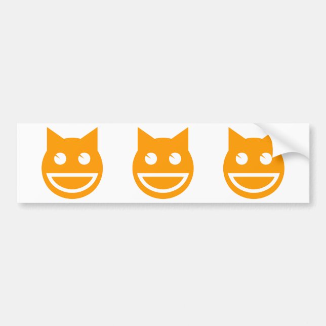 Lächelnd Emoji Cat Autoaufkleber (Vorne)