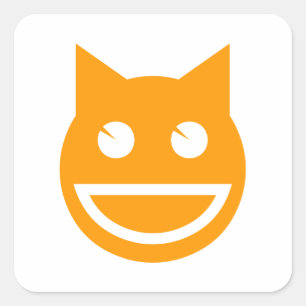 Lächelnd Emoji Cat Quadratischer Aufkleber