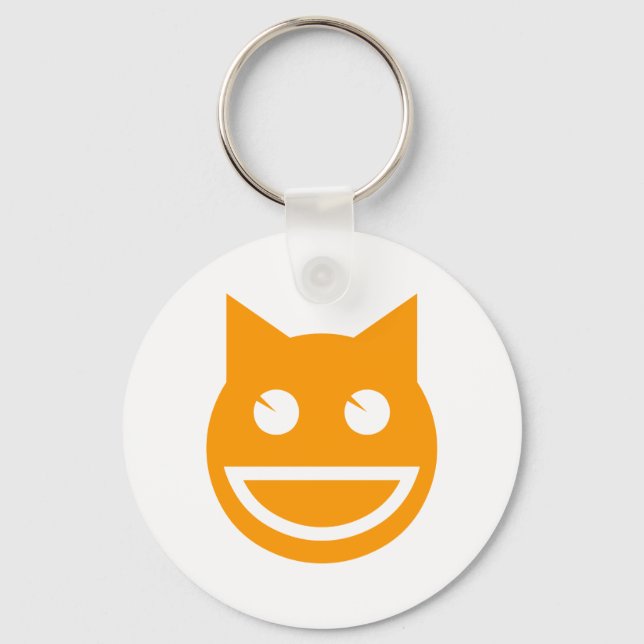 Lächelnd Emoji Cat Schlüsselanhänger (Vorderseite)