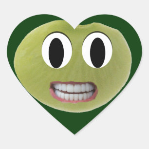 Lächelnd fröhliche Lima Bean Herz Stickers