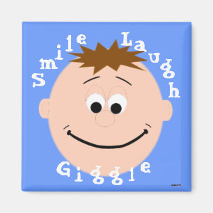Lächelnd Gesicht Brown Haar Junge Magnet