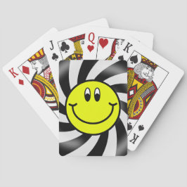 Lächelnd Gesicht Emoji Black Spiral Playing Cards Spielkarten