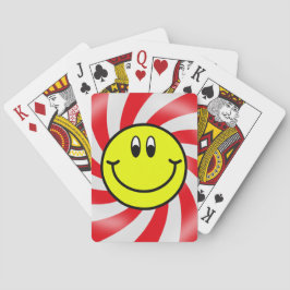Lächelnd Gesicht Emoji Red Spiral Playing Cards Spielkarten