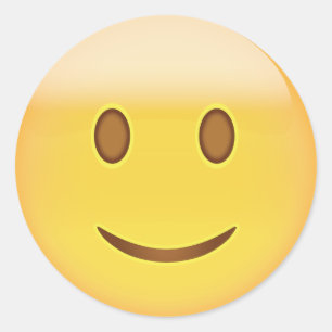 Lächelnd Gesicht Emoji Runder Aufkleber