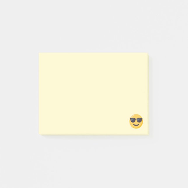Lächelnd Gesicht mit Sonnenbrille Emoji Post-it Klebezettel (Vorderseite)