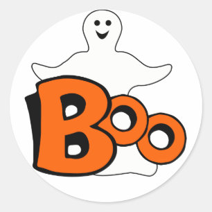 Lächelnd Ghost Boo Runder Aufkleber