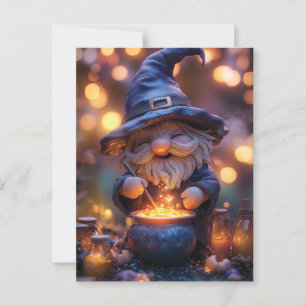 Lächelnd Gnome Stirring Magic Pot Postkarte