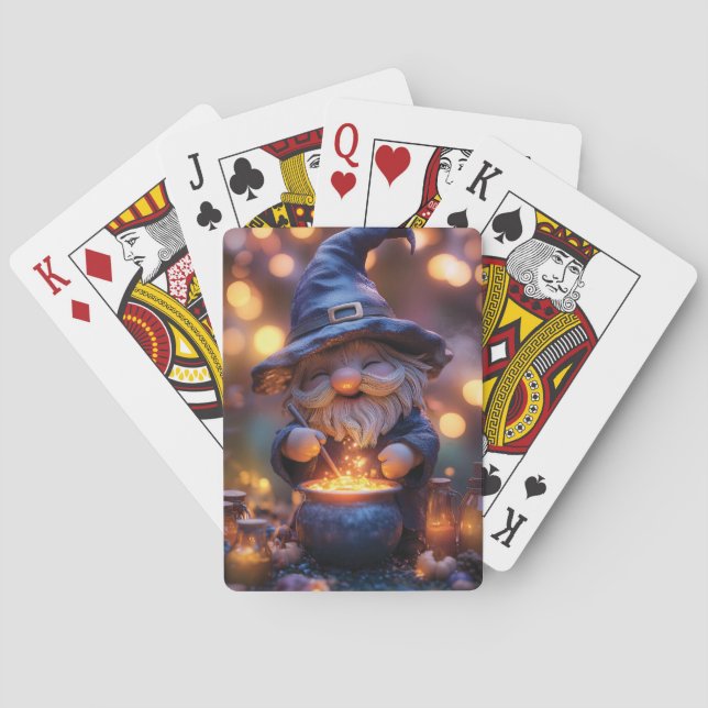 Lächelnd Gnome Stirring Magic Pot Spielkarten (Rückseite)
