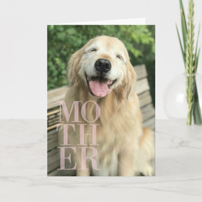 Lächelnd Golden Retriever Dog Muttertag Karte (Vorderseite)