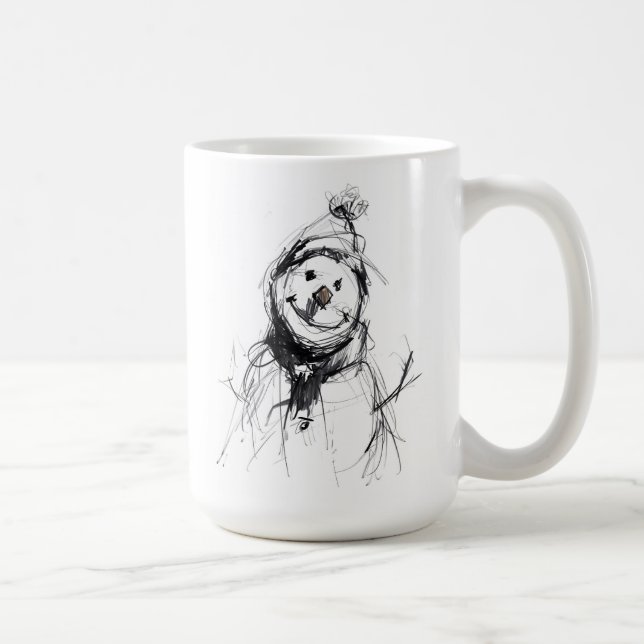 Lächelnd Happy Snowman Kaffeetasse (Rechts)