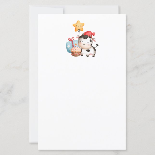 Lächelnd Kuh Niedlich Adorable Geburtstag (Vorderseite)