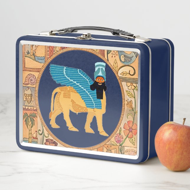 Lächelnd Lamassu Metal Lunchbox (Beispiel)