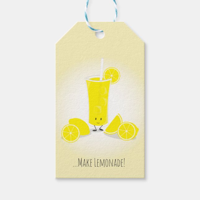 Lächelnd Lemonade Glass | Gift Tags Geschenkanhänger (Vorderseite)