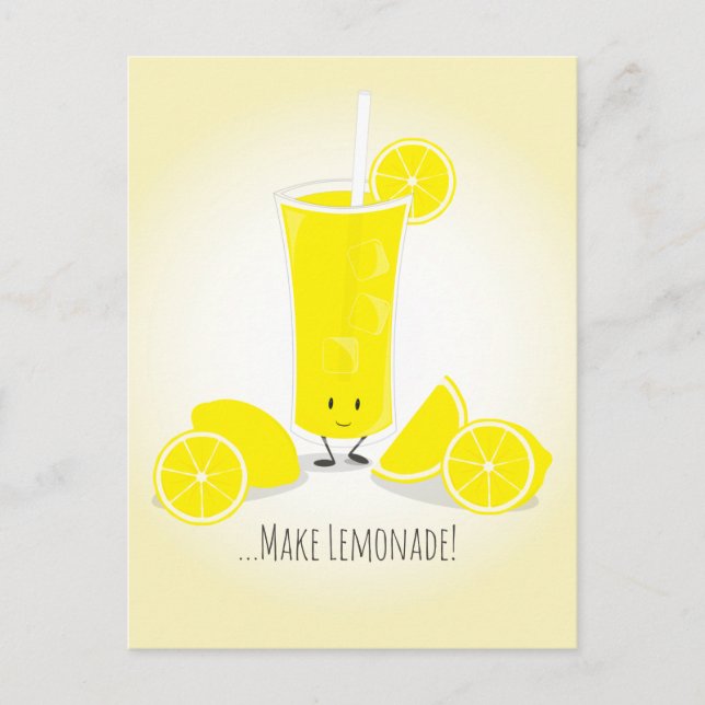 Lächelnd Lemonade Glass | Postkarte (Vorderseite)