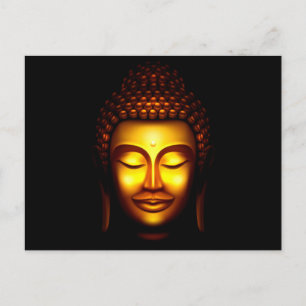 Lächelnd Lord Buddha Gold und Black Postkarte