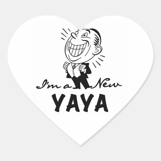 Lächelnd New Yaya Tshirts und Geschenke Herz-Aufkleber (Vorderseite)