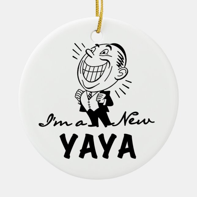 Lächelnd New Yaya Tshirts und Geschenke Keramikornament (Vorne)