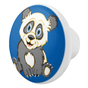 Lächelnd Panda Keramik Knob Keramikknauf