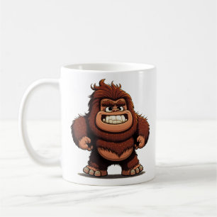 Lächelnd Potbellied Niedlich Chibi Cartoon Bigfoot Kaffeetasse