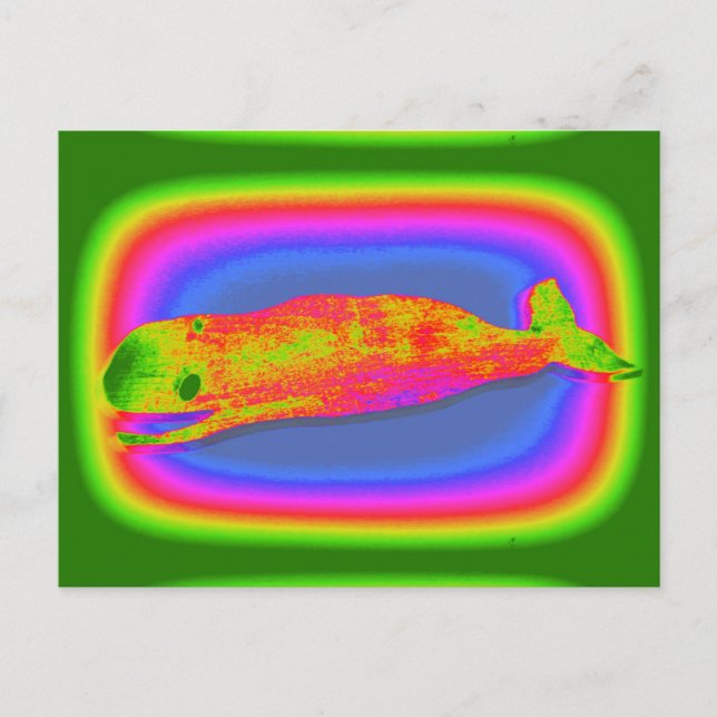 Lächelnd psychedelischer Wal Postkarte (Vorderseite)