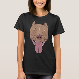 Lächelnd Red Nose Pitbull mit seiner Zungenausrich T-Shirt