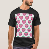 Lächelnd schlafende Erdbeeren, niedliches Muster.
