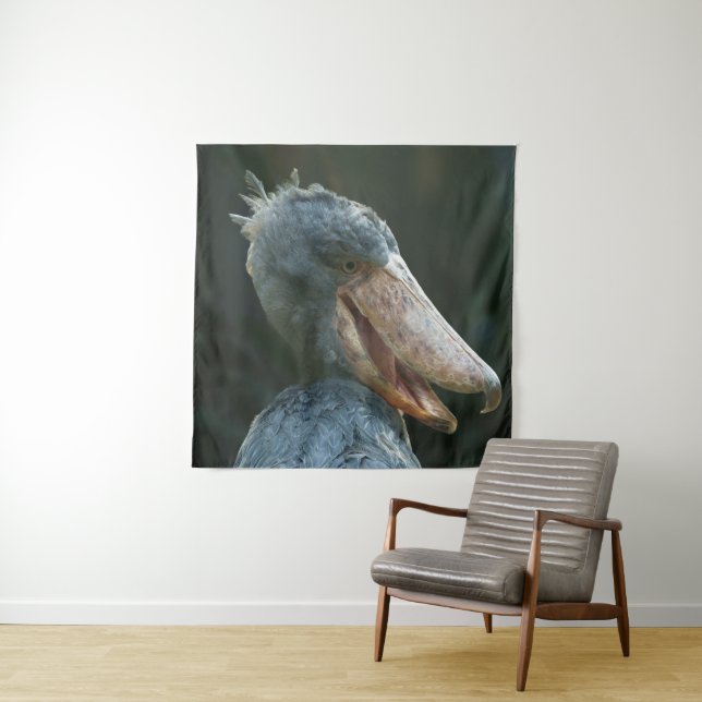 Lächelnd Shoebill Wandteppich (Beispiel)
