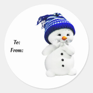 Lächelnd Snowman Classic Round Sticker