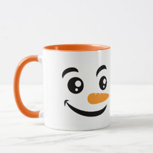 Lächelnd Snowman Face Tasse